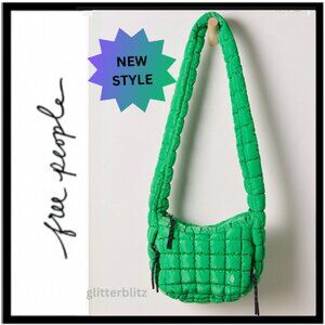 Free People Mini Carryall Sling Bag Quilted Carryall - Kelly Green